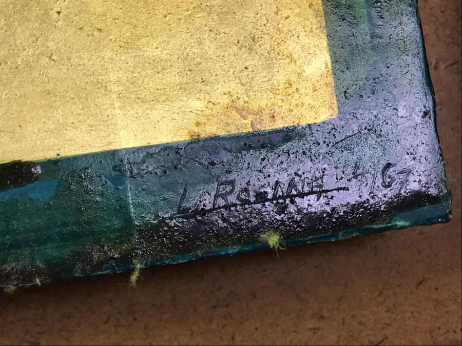 Vintage 1967 Mid-Century Original Painting By L. Rosing 11W X 13H Frame - LJE [Photo 8]