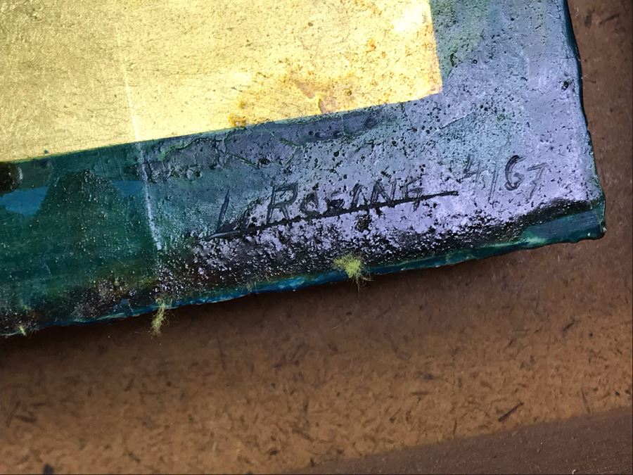 Vintage 1967 Mid-Century Original Painting By L. Rosing 11W X 13H Frame - LJE [Photo 6]