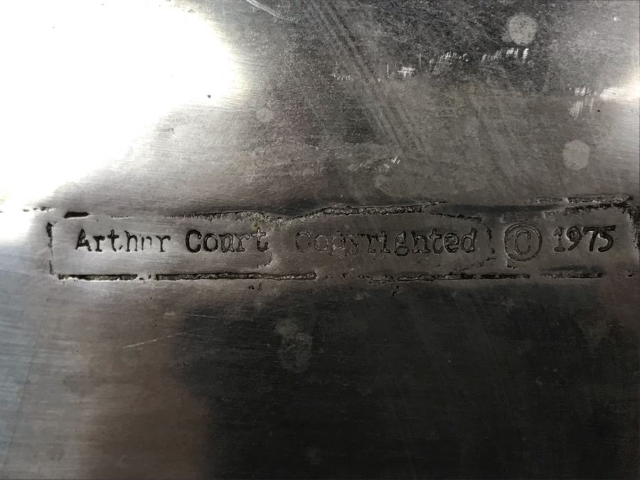 Vintage 1975 Arthur Court Polished Aluminum Fish Tray Platter 25W X 13H - LJE [Photo 9]