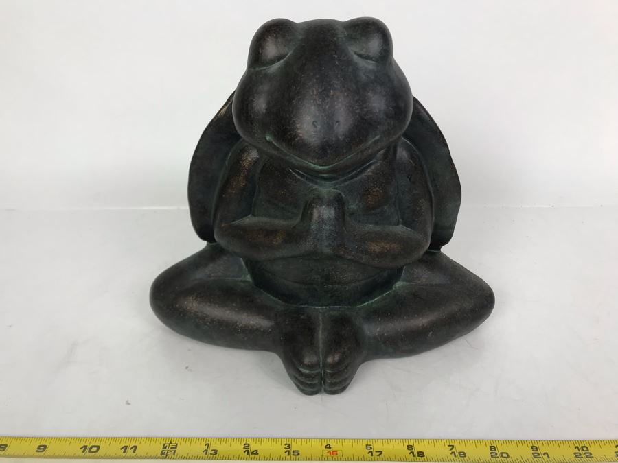 Meditating Turtle Painted Terracotta Sculpture 9.5H [Photo 2]