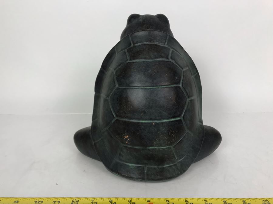 Meditating Turtle Painted Terracotta Sculpture 9.5H [Photo 4]