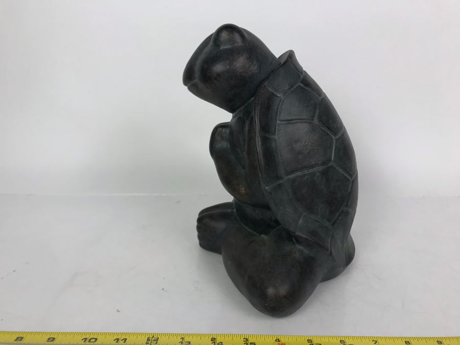 Meditating Turtle Painted Terracotta Sculpture 9.5H [Photo 5]
