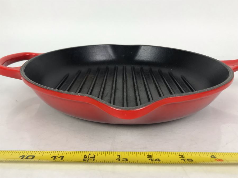 Le Creuset France 26 Cast Iron Red Enamel Frying Pan Used Once [Photo 4]