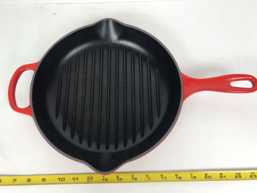 Le Creuset France 26 Cast Iron Red Enamel Frying Pan Used Once [Photo 2]