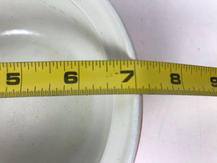 Vintage Descoware Cast Iron Orange Enamel Sauce Pot Skillet Lid Combo Made In Belgium [Photo 8]