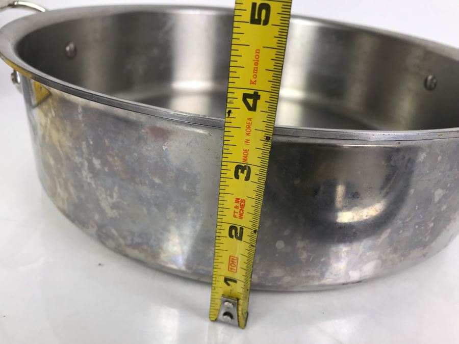 Pair Of All-Clad Stainless Steel Professional Double Handled Pots With Lids [Photo 11]