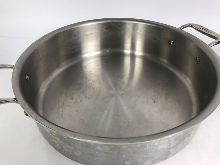 Pair Of All-Clad Stainless Steel Professional Double Handled Pots With Lids [Photo 8]