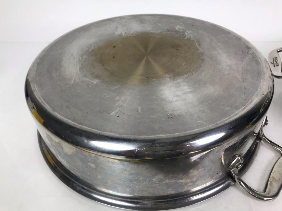 Pair Of All-Clad Stainless Steel Professional Double Handled Pots With Lids [Photo 9]