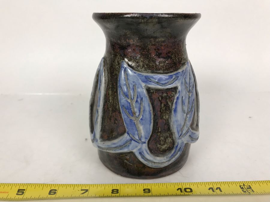 Signed Claire Art Pottery Vase 5.5H