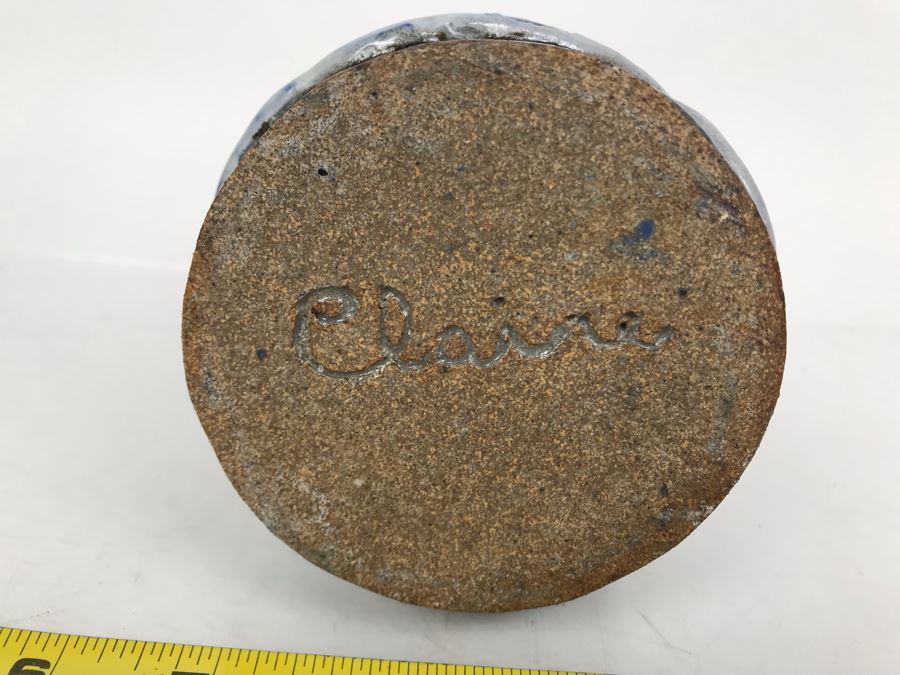 Signed Claire Art Pottery Vase 5.5H [Photo 7]