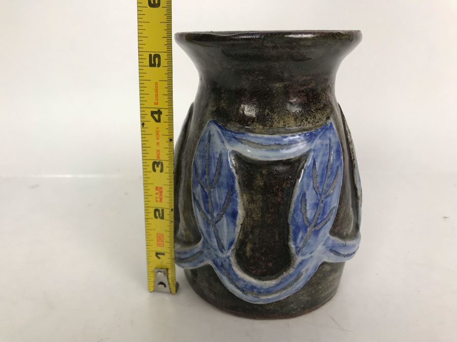 Signed Claire Art Pottery Vase 5.5H