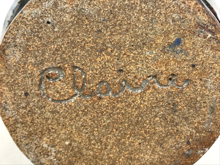 Signed Claire Art Pottery Vase 5.5H [Photo 9]