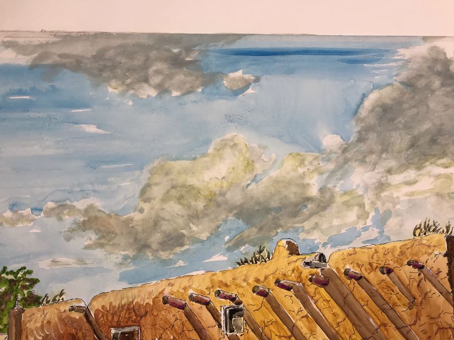 Original Signed Painting Of Native American Reservation By Maria 'Van Den Haag' Becker 40W X 32H [Photo 7]