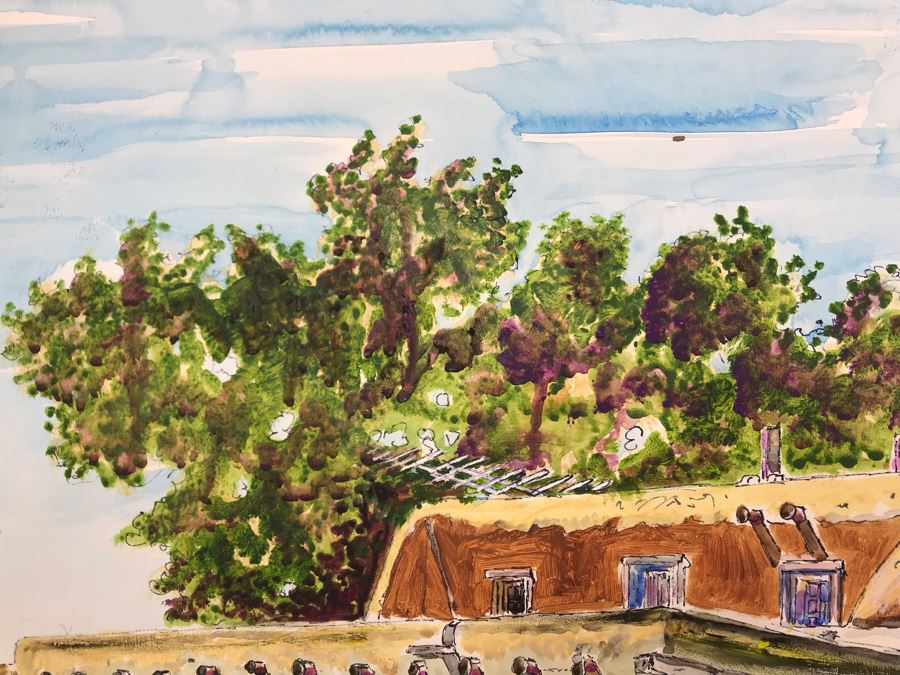 Original Signed Painting Of Native American Reservation By Maria 'Van Den Haag' Becker 40W X 32H [Photo 6]