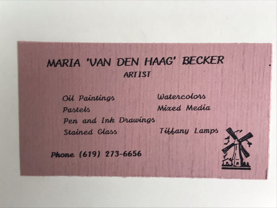 Original Signed Painting Of Native American Reservation By Maria 'Van Den Haag' Becker 40W X 32H [Photo 12]