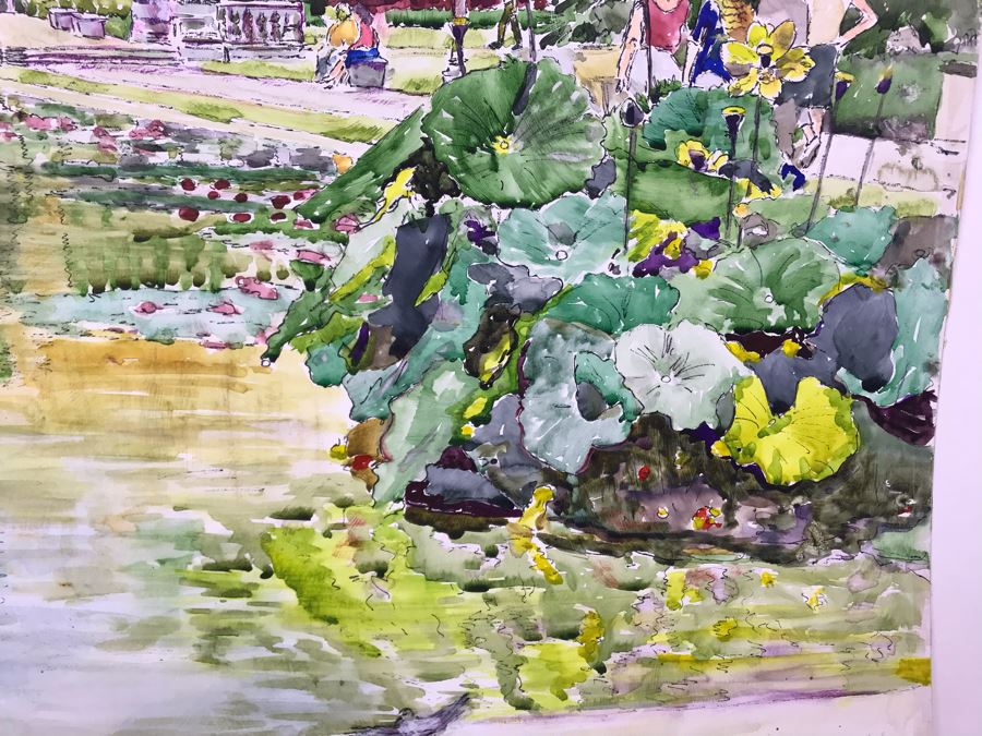 Original Signed Painting Of Balboa Park Atrium By Maria 'Van Den Haag' Becker 40W X 32H [Photo 7]