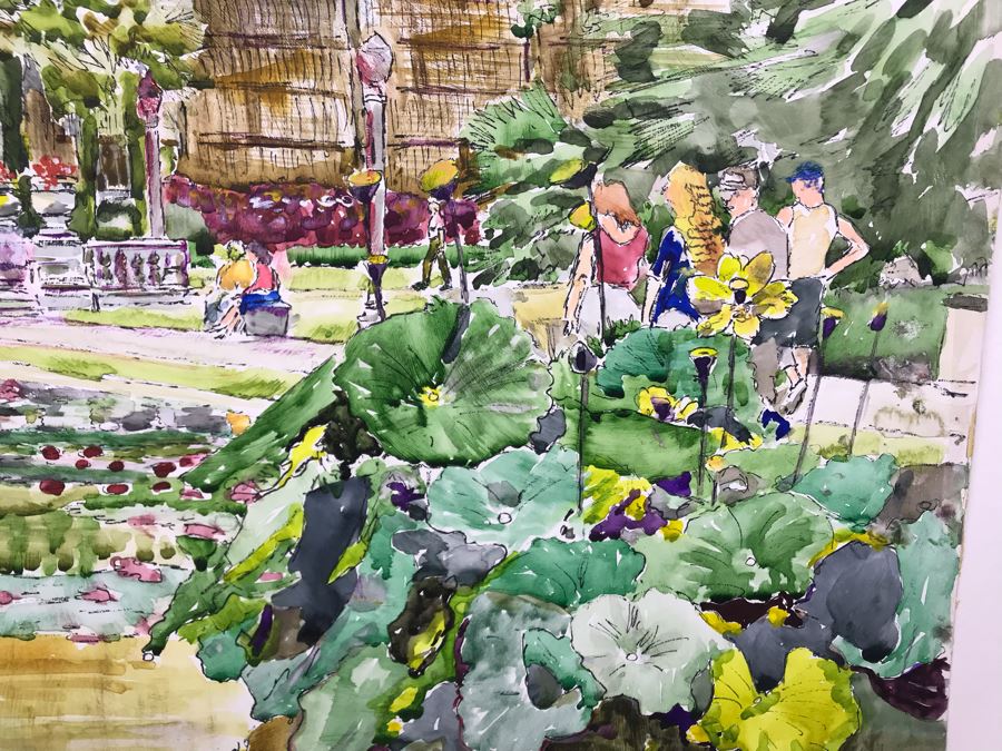 Original Signed Painting Of Balboa Park Atrium By Maria 'Van Den Haag' Becker 40W X 32H [Photo 6]