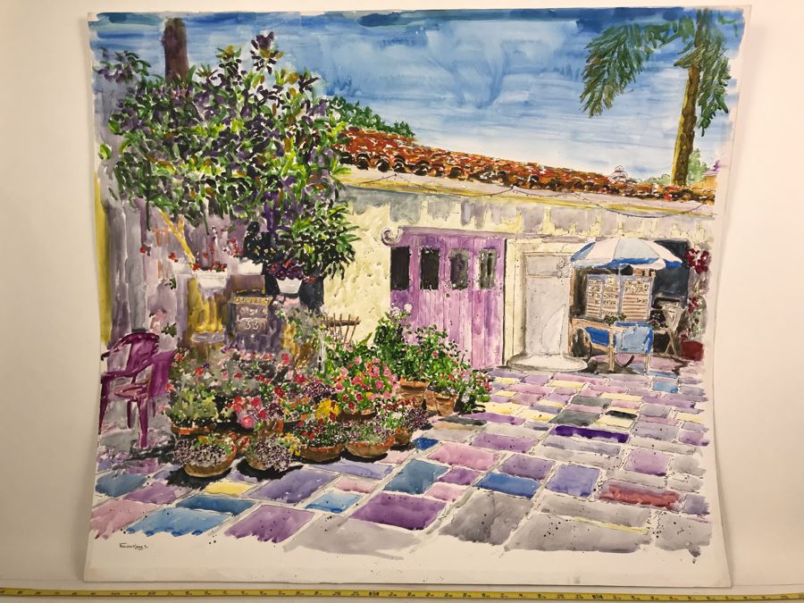 Original Signed Painting Of Balboa Park By Maria 'Van Den Haag' Becker 36W X 32H [Photo 2]