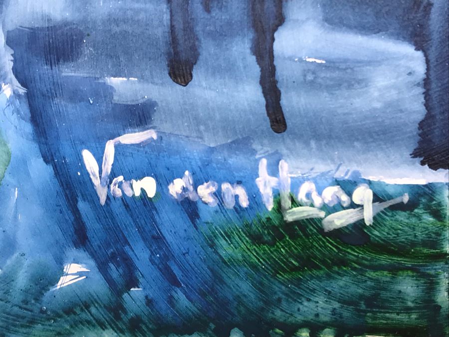 Original Signed Painting Of Water Lilies By Maria 'Van Den Haag' Becker 40W X 32H [Photo 5]