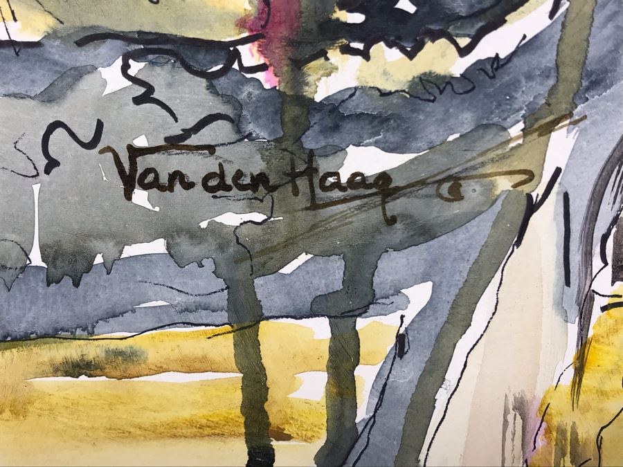 Original Signed Painting Of Native American Reservation Showing Women Cooking Titled 'Eat Your Heart Out Sara Lee' On By Maria 'Van Den Haag' Becker 40W X 32H [Photo 11]