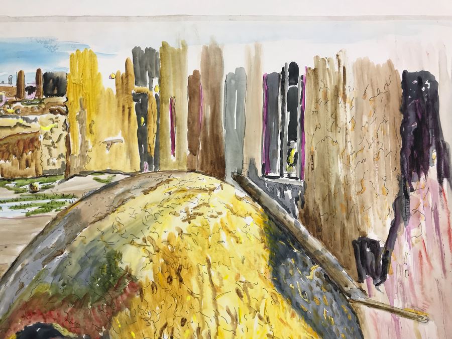 Original Signed Painting Of Native American Reservation Showing Women Cooking Titled 'Eat Your Heart Out Sara Lee' On By Maria 'Van Den Haag' Becker 40W X 32H [Photo 10]