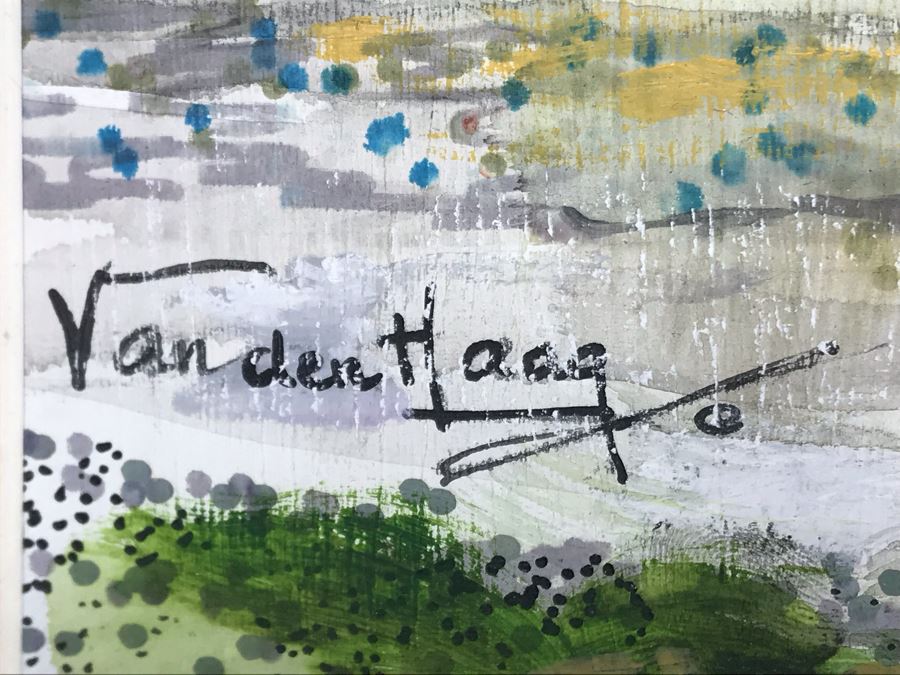 Original Signed Painting Titled 'Man With A Chip On His Shoulder' By Maria 'Van Den Haag' Becker 40W X 32H [Photo 10]