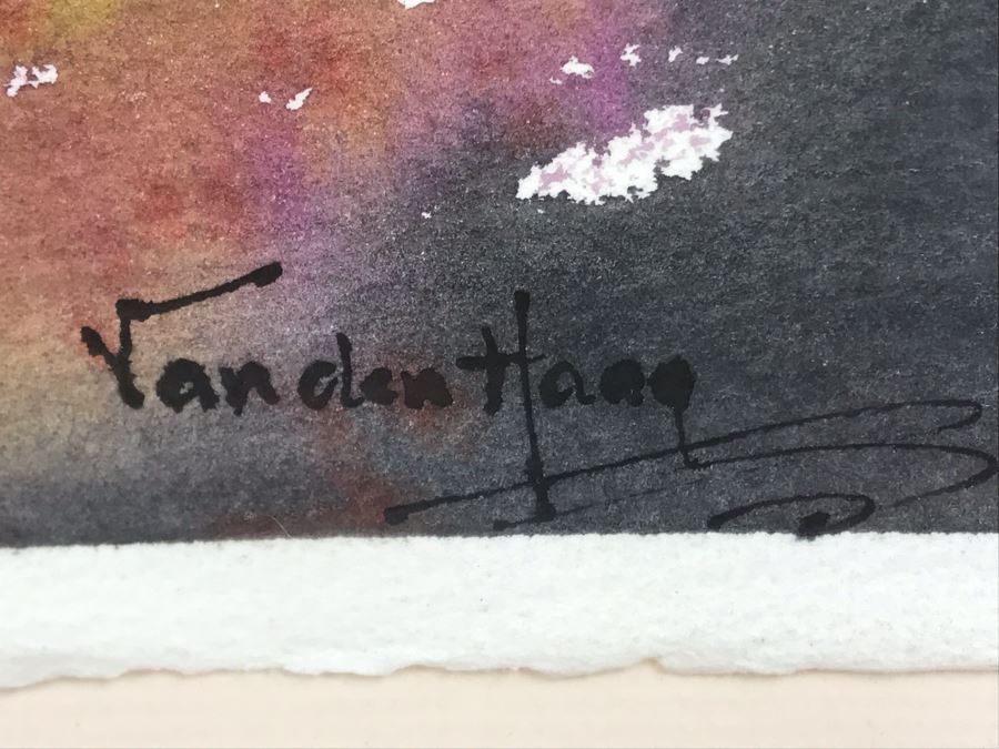 Original Signed Painting Of Bird Of Paradise Flowers By Maria 'Van Den Haag' Becker 22W X 30H [Photo 7]