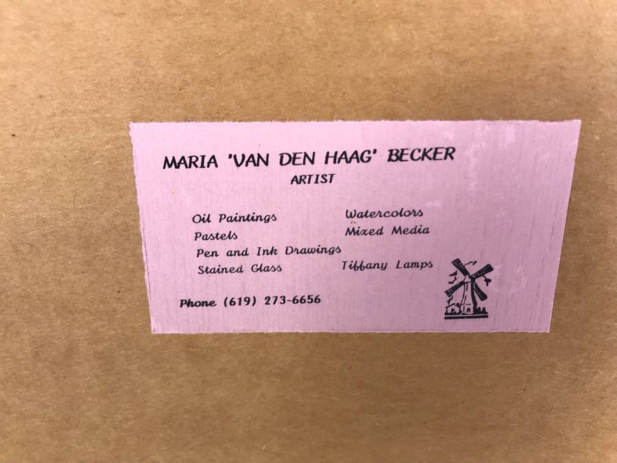 Original Signed Painting Of Bird Of Paradise Flowers By Maria 'Van Den Haag' Becker 22W X 30H [Photo 11]