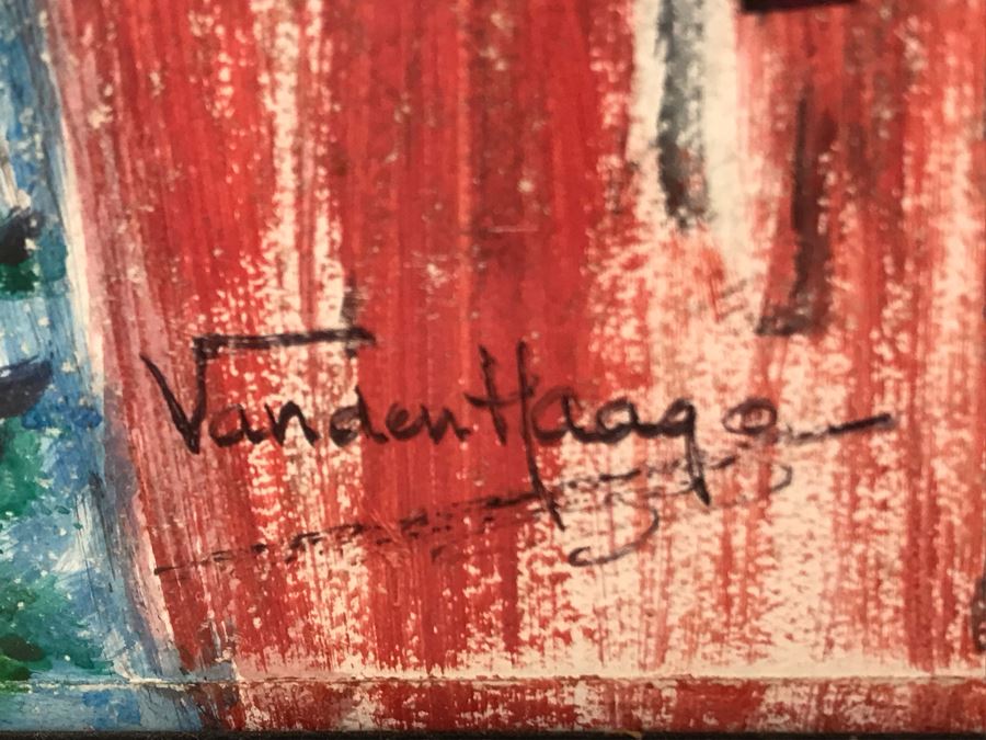 Original Signed Painting Of San Diego Bay Sea Lion Seal On Buoy By Maria 'Van Den Haag' Becker 32W X 40H [Photo 9]