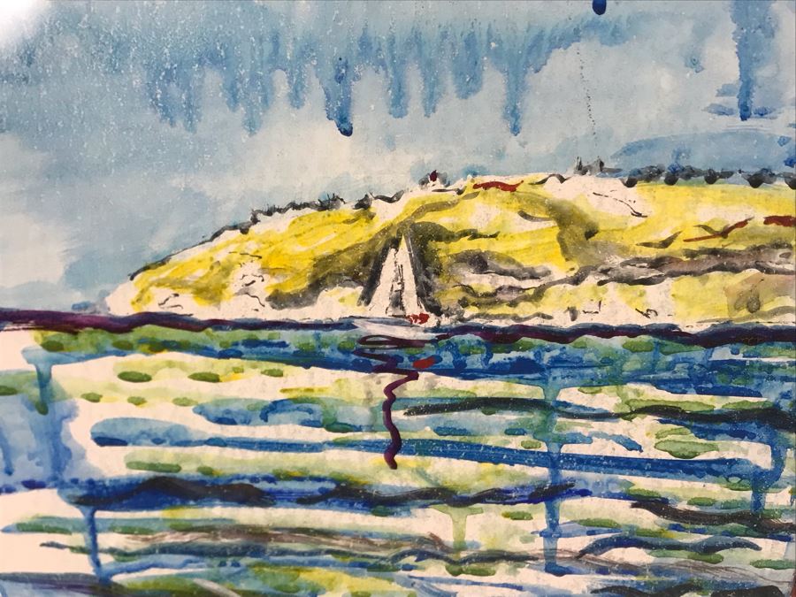 Original Signed Painting Of San Diego Bay Sea Lion Seal On Buoy By Maria 'Van Den Haag' Becker 32W X 40H [Photo 8]