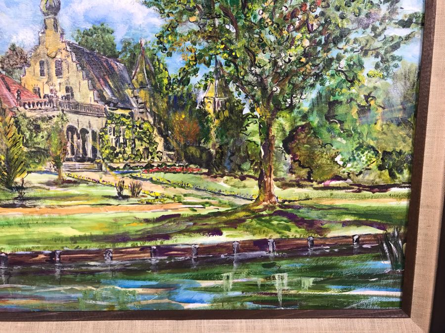 Original Signed Painting Of Holland By Maria 'Van Den Haag' Becker 22W X 18H [Photo 4]