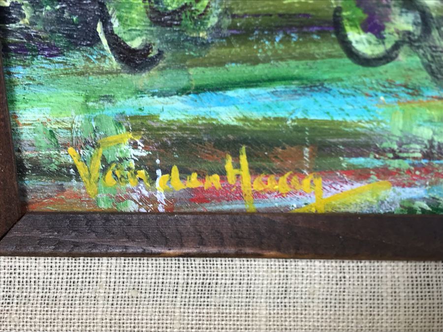 Original Signed Painting Of Holland By Maria 'Van Den Haag' Becker 22W X 18H [Photo 6]