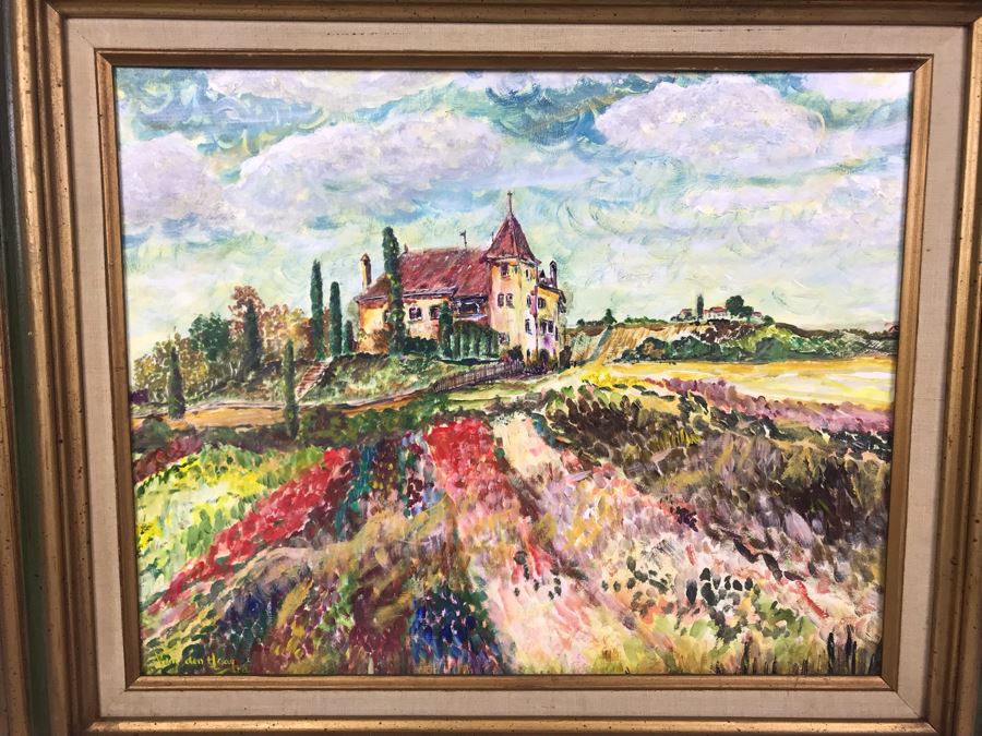 Original Signed Painting By Maria 'Van Den Haag' Becker 20W X 16H [Photo 3]