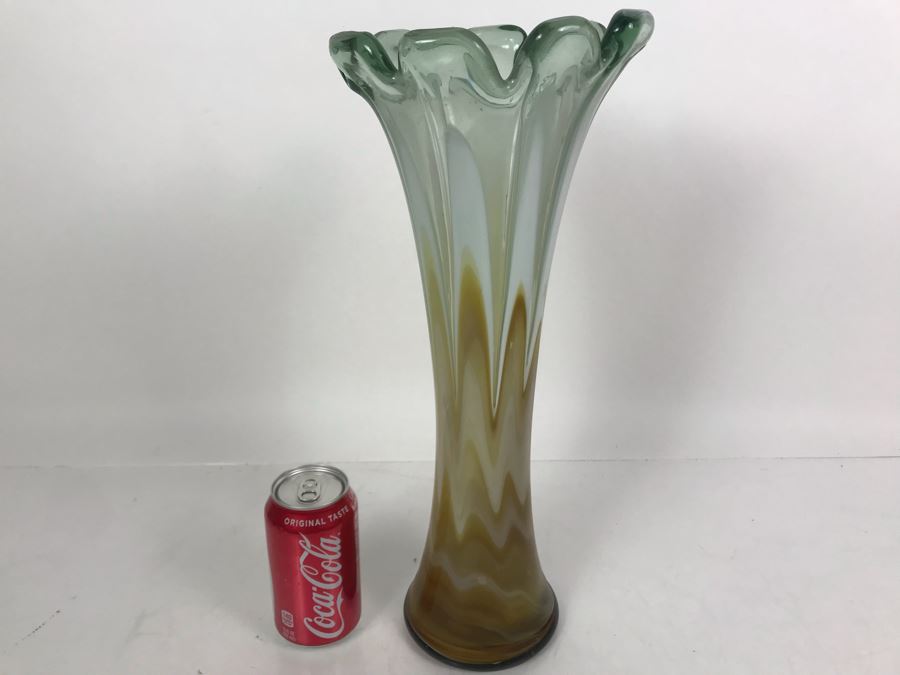 Hand Blown Glass Vase 17H [Photo 2]