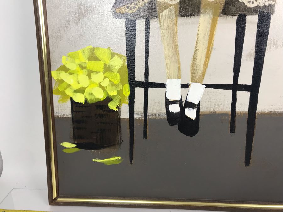 Vintage Mid-Century Oil Painting On Canvas By Robert McCaine 37 X 37 [Photo 4]