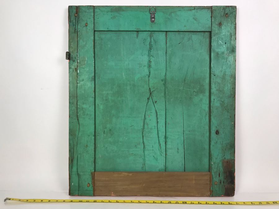 Vintage Shabby Chic Handpainted Folk Artwork Door 23W X 26.5H [Photo 11]