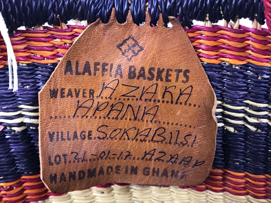 New Alaffia Authentic Market Basket Handwoven African Grass Basket With Tags [Photo 6]