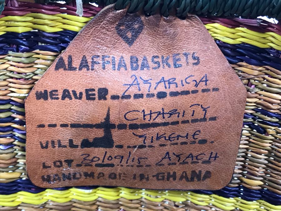 New Alaffia Authentic Market Basket Handwoven African Grass Basket With Tags [Photo 5]