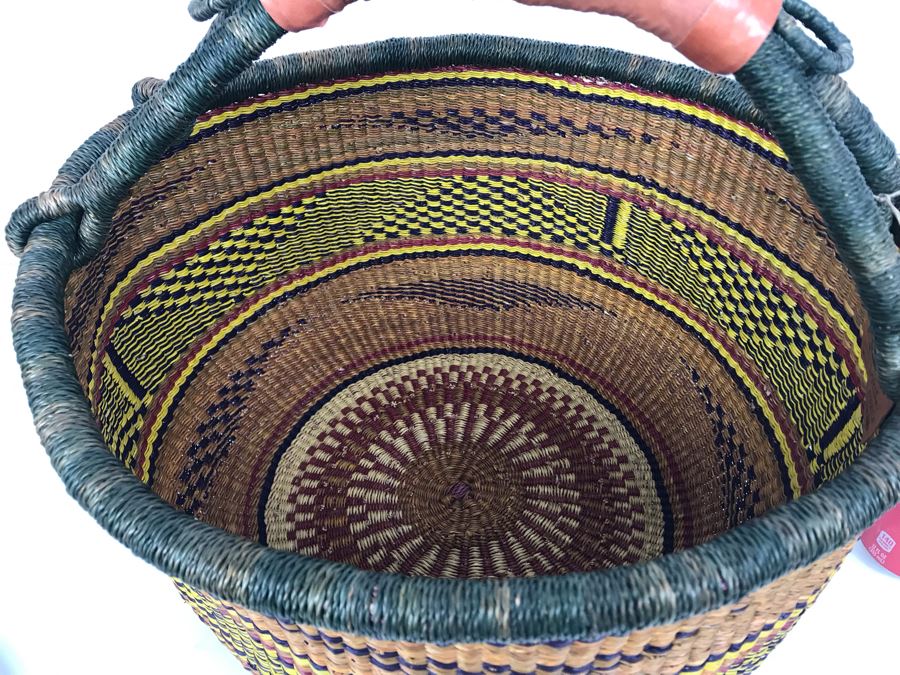 New Alaffia Authentic Market Basket Handwoven African Grass Basket With Tags [Photo 4]