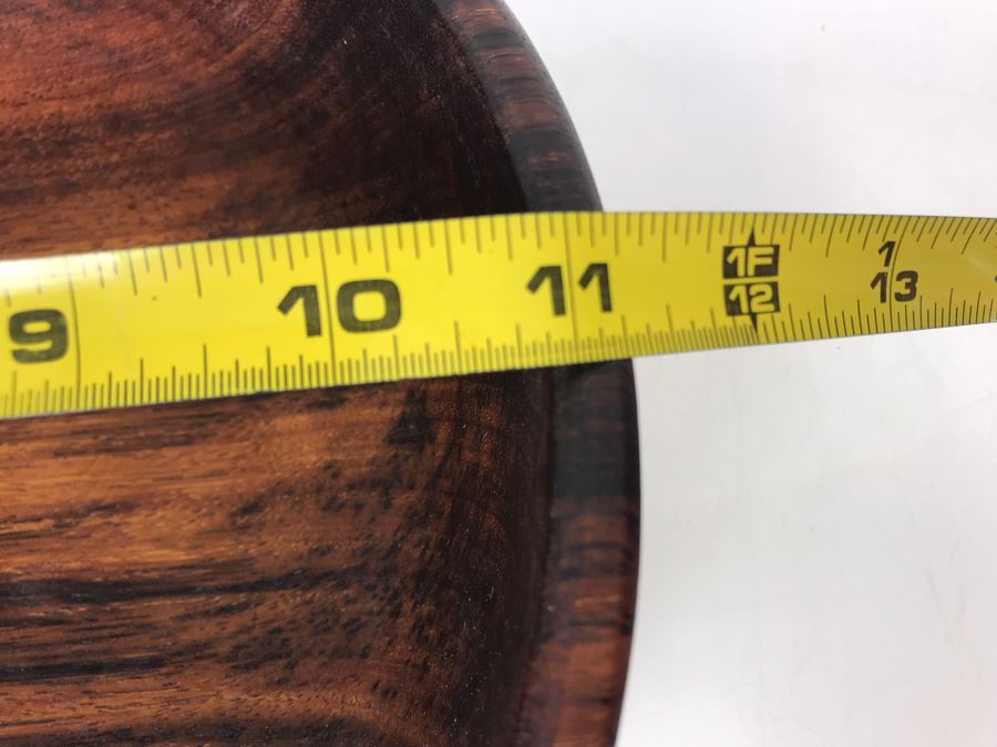 Signed Turned Wooden Bowl 11R X 3H [Photo 3]