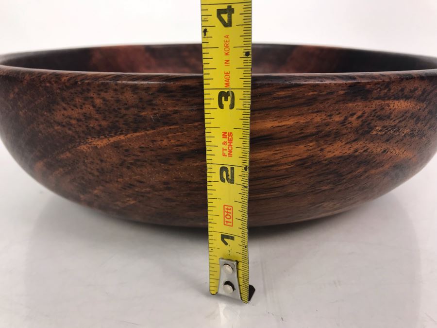 Signed Turned Wooden Bowl 11R X 3H [Photo 4]