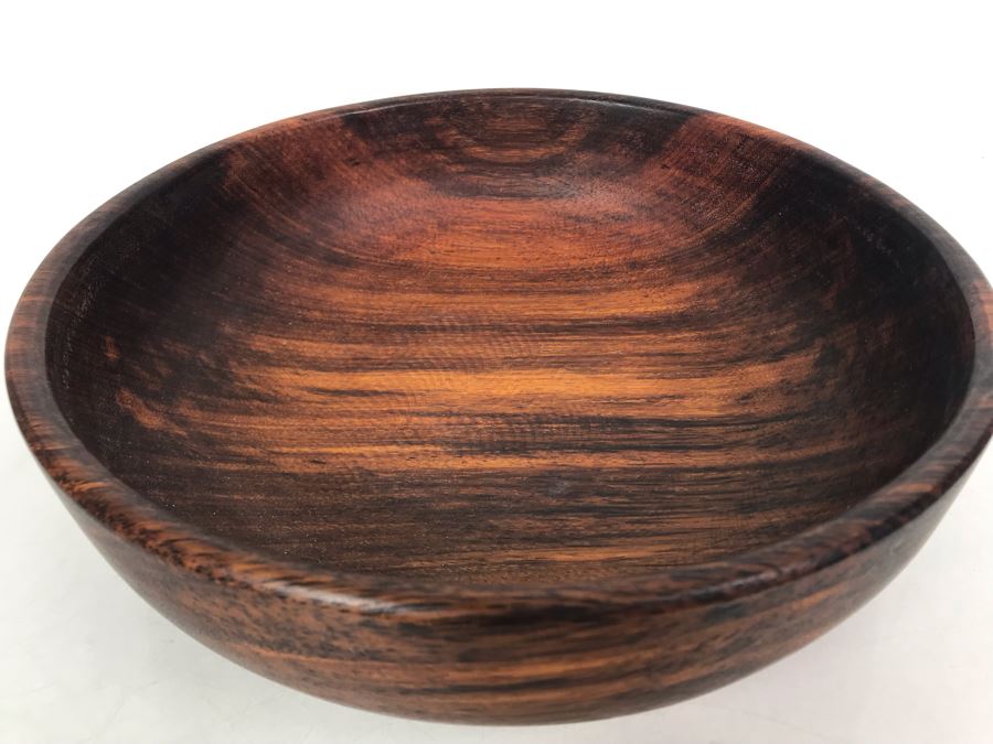 Signed Turned Wooden Bowl 11R X 3H [Photo 1]