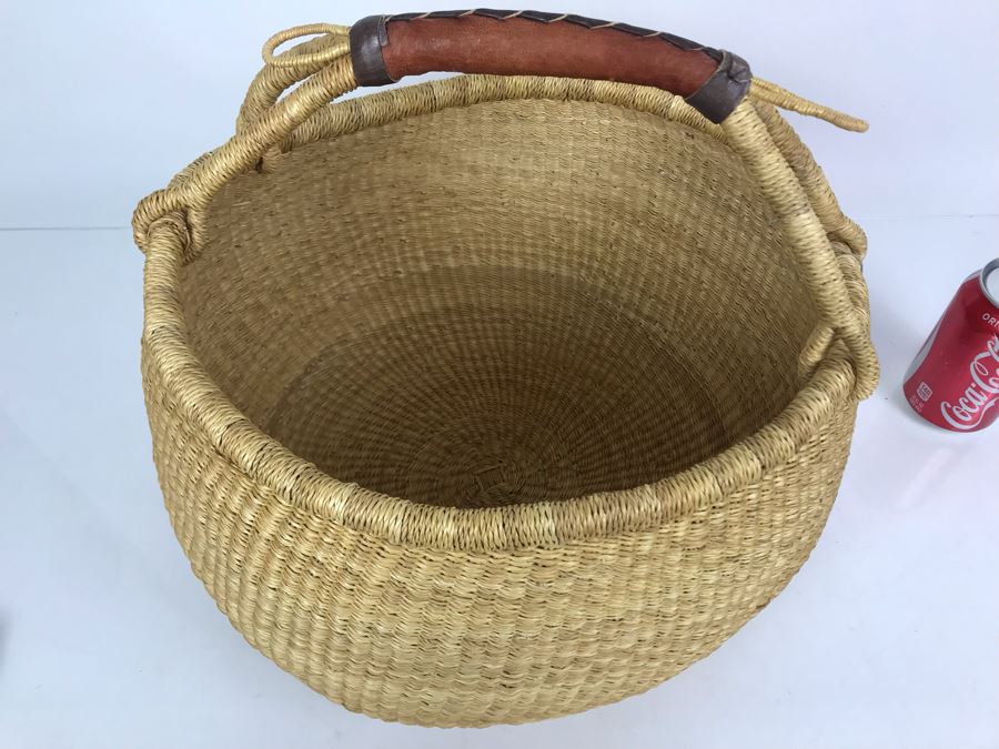 New Alaffia Authentic Market Basket Handwoven African Grass Basket With Tags [Photo 5]