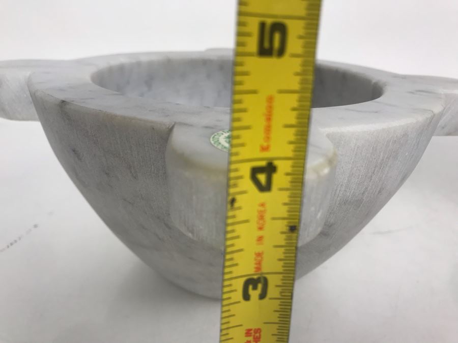 Pair Of Mortars And Pestles - White Marble Made In Italy [Photo 12]