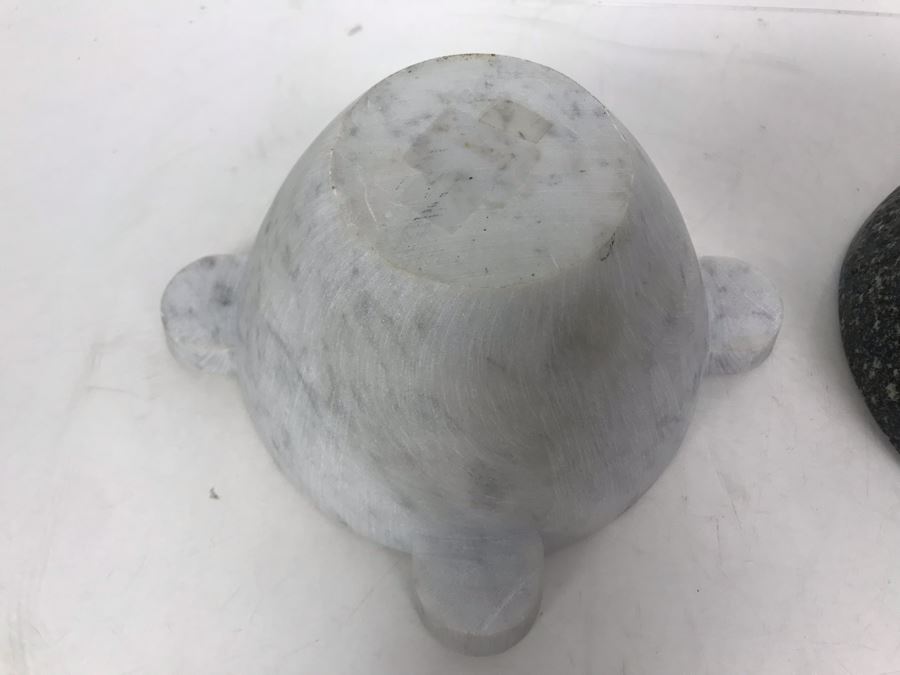 Pair Of Mortars And Pestles - White Marble Made In Italy [Photo 10]