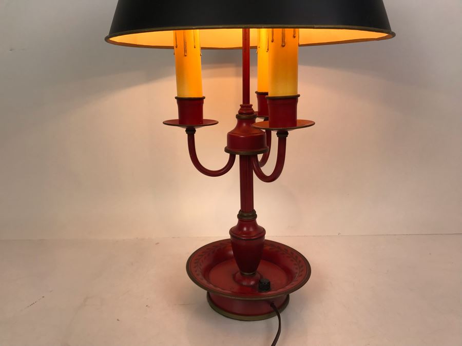 Vintage Painted Metal 3-Light Table Lamp - LJE [Photo 7]