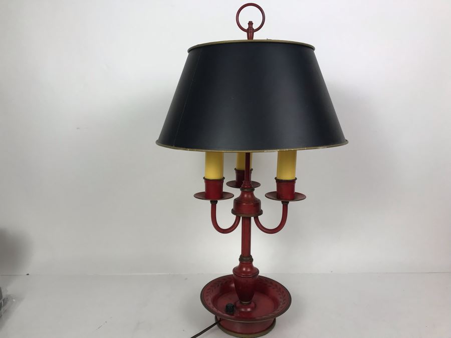Vintage Painted Metal 3-Light Table Lamp - LJE [Photo 8]
