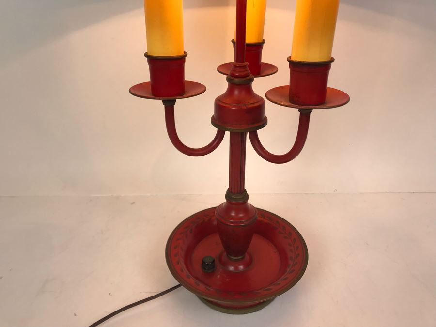 Vintage Painted Metal 3-Light Table Lamp - LJE [Photo 5]