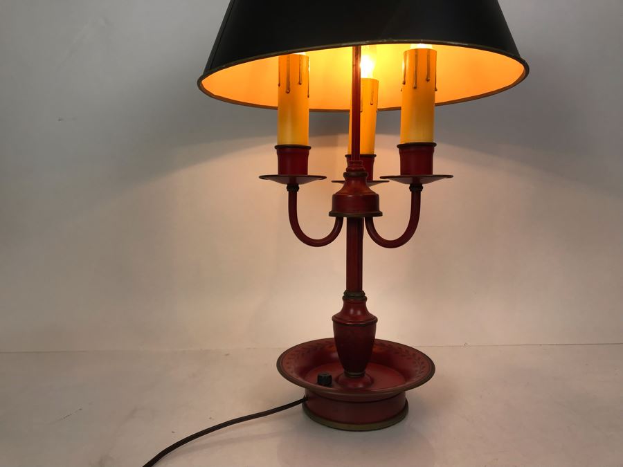 Vintage Painted Metal 3-Light Table Lamp - LJE [Photo 3]
