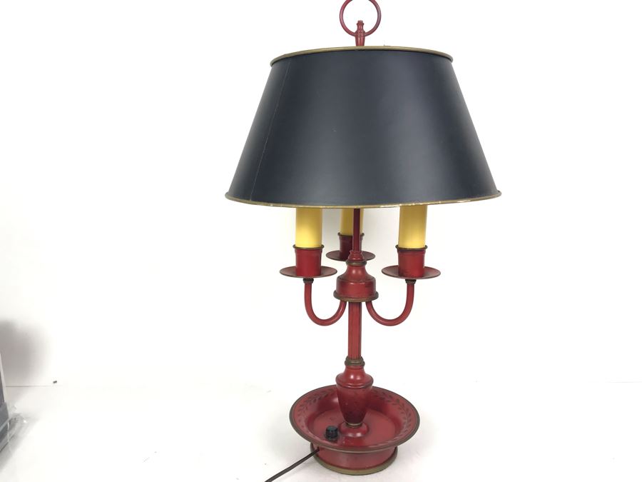 Vintage Painted Metal 3-Light Table Lamp - LJE [Photo 1]